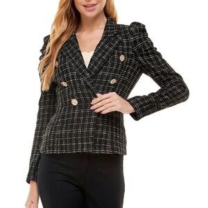 TCEC Totally Tweed Puffed Sleeve Jacket Size L